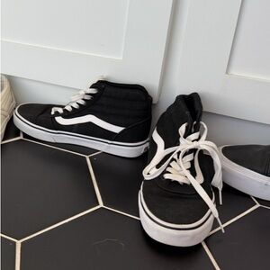Vans Black and White High-Top Sneakers